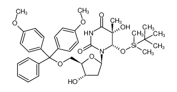 5'-O-(4,4'-dimethoxytrityl)-(5R,6S)-5,6-dihydro-5-hydroxy-6-(tert-butyl)dimethylsilyloxythymidine 400649-87-8