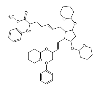 methyl 7-[3,5-bis(oxan-2-yloxy)-2-[3-(oxan-2-yloxy)-4-phenoxybut-1-enyl]cyclopentyl]-2-phenylselanylhept-5-enoate 62524-93-0