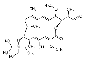 (R)-2-((2R,3S,4E,6E,9S,10S,11R,12E,14Z)-10-((diethyl(isopropyl)silyl)oxy)-3,15-dimethoxy-7,9,11,13-tetramethyl-16-oxooxacyclohexadeca-4,6,12,14-tetraen-2-yl)propanal 174657-10-4