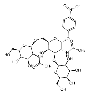 4-硝基苯基 O-2-(乙酰氨基)-2-脱氧-beta-D-吡喃葡萄糖基-(1→6)-O-[beta-D-吡喃半乳糖基-(1→3)]-2-(乙酰氨基)-2-脱氧-alpha-D-吡喃半乳糖苷