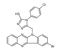 3-[(9-bromoindolo[3,2-b]quinoxalin-6-yl)methyl]-4-(4-chlorophenyl)-1H-1,2,4-triazole-5-thione 109343-66-0