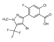 5-[4-bromo-1-methyl-5-(trifluoromethyl)-1H-pyrazole-3-yl]-2-chloro-4-fluorobenzoic acid 174514-08-0