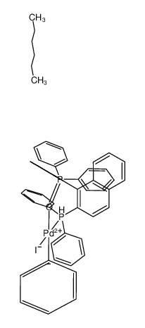 phenyl((R)-2-(diphenylphosphino)-2'-(diphenylphosphinyl)-1,1'-binaphthyl-kappa(2)P,O)iodopalladium(II)*(hexane)