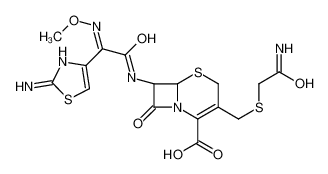 (6R,7R)-3-[(2-amino-2-oxoethyl)sulfanylmethyl]-7-[[(2Z)-2-(2-amino-1,3-thiazol-4-yl)-2-methoxyiminoacetyl]amino]-8-oxo-5-thia-1-azabicyclo[4.2.0]oct-2-ene-2-carboxylic acid 120882-25-9