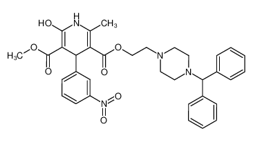 5-[2-(4-benzhydrylpiperazin-1-yl)ethyl]oxycarbonyl-2-hydroxy-3-methoxycarbonyl-6-methyl-4-(3-nitrophenyl)-1,4-dihydropyridine 107610-30-0