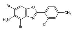 4,6-DIBROMO-2-(2-CHLORO-4-METHYLPHENYL)-1,3-BENZOXAZOL-5-AMINE 637303-16-3