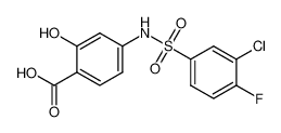 4-[(3-chloro-4-fluorobenzene)sulfonamido]-2-hydroxybenzoic acid 1051305-50-0