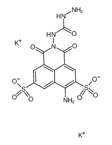 dipotassium,6-amino-2-(hydrazinecarbonylamino)-1,3-dioxobenzo[de]isoquinoline-5,8-disulfonate 71206-95-6