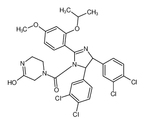 4-{[(4S,5R)-4,5-Bis(3,4-dichlorophenyl)-2-(2-isopropoxy-4-methoxy phenyl)-4,5-dihydro-1H-imidazol-1-yl]carbonyl}-2-piperazinone 1207480-88-3