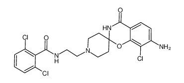 N-(2-(7-amino-8-chloro-4-oxo-3,4-dihydrospiro[benzo[e][1,3]oxazine-2,4'-piperidin]-1'-yl)ethyl)-2,6-dichlorobenzamide 1154413-12-3