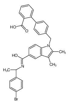 4'-[(5-{[(1S)-1-(4-Bromophenyl)ethyl]carbamoyl}-2,3-dimethyl-1H-i ndol-1-yl)methyl]-2-biphenylcarboxylic acid
