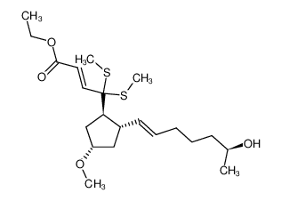(2E)-ethyl 4,4-bis(methylthio)-4-([1R,2S,4S]-2-[(1E,6S)-6-hydroxy-1-heptenyl]-4-methoxycyclopentyl)-2-butenoate 82729-92-8