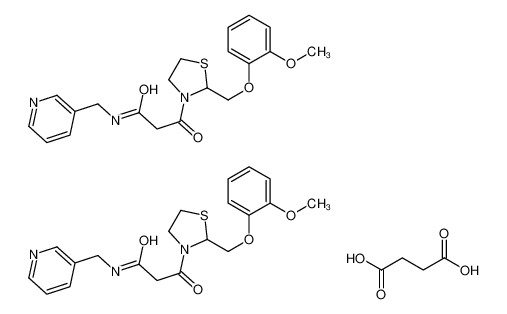 2-((2-甲氧基苯氧基)甲基)-beta-氧代-N-(3-吡啶基甲基)-3-噻唑烷丙酰胺 (E)-2-丁烯二酸盐 (2:1)