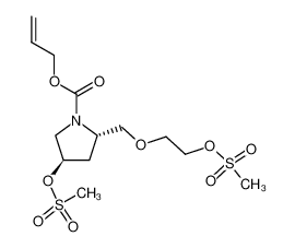 (2S,4R)-4-Methanesulfonyloxy-2-(2-methanesulfonyloxy-ethoxymethyl)-pyrrolidine-1-carboxylic acid allyl ester