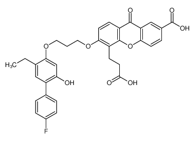 5-(2-carboxyethyl)-6-[3-[2-ethyl-4-(4-fluorophenyl)-5-hydroxyphenoxy]propoxy]-9-oxoxanthene-2-carboxylic acid