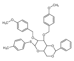 (4aR,6S,7R,8S,8aS)-7,8-bis[(4-methoxyphenyl)methoxy]-6-(4-methylphenyl)sulfanyl-2-phenyl-4,4a,6,7,8,8a-hexahydropyrano[3,2-d][1,3]dioxine 1293922-41-4