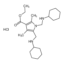 ethyl 1,5-bis[(cyclohexylamino)methyl]-2,4-dimethylpyrrole-3-carboxylate,hydrochloride