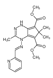 dimethyl 3,6,6-trimethyl-4-((pyridin-2-ylmethylene)amino)-4,6-dihydro-1H-cyclopenta[e][1,2,4]triazine-5,7-dicarboxylate 117227-38-0