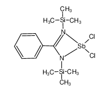 2,2-dichloro-4-phenyl-1,3-bis(trimethylsilyl)-1,2-dihydro-1,3l<sup>4</sup>,2l<sup>5</sup>-diazastibete 118085-49-7