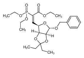 ethyl 3-((3aS,4R,6S,6aS)-6-(benzyloxy)-2,2-diethyltetrahydrofuro[3,4-d][1,3]dioxol-4-yl)-2-(diethoxyphosphoryl)acrylate 1393086-01-5