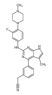 3-[2-[[3-氟-4-(4-甲基-1-哌嗪基)苯基]氨基]-5-甲基-7H-吡咯并[2,3-d]嘧啶-4-基]苯乙腈