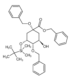 (1R,3R,4S,5R)-benzyl 1,4-bis(benzyloxy)-3-((tert-butyldimethylsilyl)oxy)-5-hydroxycyclohexanecarboxylate 1352319-06-2