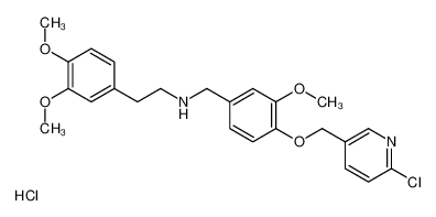 N-[[4-[(6-chloropyridin-3-yl)methoxy]-3-methoxyphenyl]methyl]-2-(3,4-dimethoxyphenyl)ethanamine,hydrochloride 1052532-15-6
