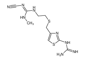 1-cyano-3-[2-[[2-(diaminomethylideneamino)-1,3-thiazol-4-yl]methylsulfanyl]ethyl]-2-methylguanidine 69014-14-8