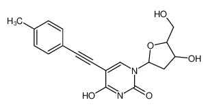 1-[(2R,4S,5R)-4-hydroxy-5-(hydroxymethyl)oxolan-2-yl]-5-[2-(4-methylphenyl)ethynyl]pyrimidine-2,4-dione 376367-55-4
