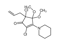 2,5-dichloro-4,4-dimethoxy-3-piperidin-1-yl-5-prop-2-enylcyclopent-2-en-1-one 141917-52-4
