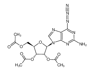 2-amino-6-azido-9-(2',3',5'-tri-O-acetyl-β-D-ribofuranosyl)-purine
