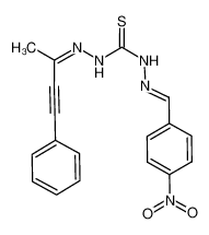 N''-[(Z-s-trans)-1-methyl-3-phenylprop-2-yn-1-ylidene]-N'''-[(E-s-cis)-4-nitrobenzylidene]thiocarbonohydrazide 1101131-03-6