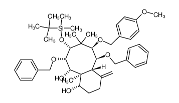 222726-94-5 (1S,2S,3S,4R,6R,7S,8R,12S)-3,7-Dibenzyloxy-4-(tert-butyldimethylsiloxy)-6-(p-methoxybenzyloxy)-1,5,5-trimethyl-9-methylenebicyclo[6.4.0]dodecane-2,12-diol