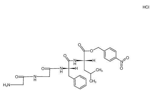 hydrochloride of 4-nitrobenzyl ester of glycyl-glycyl-L-phenylalanyl-L-leucine 81649-51-6