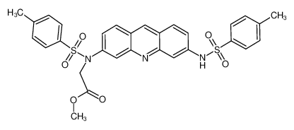 methyl N-((4-methylphenyl)sulfonyl)-N-(6-(((4-methylphenyl)sulfonyl)amino)acridin-3-yl)glycinate (en)Glycine, N-[(4-methylphenyl)sulfonyl]-N-[6-[[(4-methylphenyl)sulfonyl]amino]-3-acridinyl]-, methyl ester (en) 681458-97-9