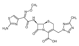 (6R,7R)-7-[[(2Z)-2-(2-amino-1,3-thiazol-4-yl)-2-methoxyiminoacetyl]amino]-3-[(5-methyltetrazol-2-yl)methyl]-8-oxo-5-thia-1-azabicyclo[4.2.0]oct-2-ene-2-carboxylic acid 82547-58-8