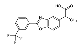 2-[2-[3-(trifluoromethyl)phenyl]-1,3-benzoxazol-5-yl]propanoic acid 51234-70-9