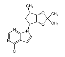 (1'S,2'R,3'S,4'R)-7-[4'-methyl-2',3'-(isopropylidenedioxy)-cyclopentan-1'-yl]-4-chloropyrrolo[2,3-d]pyrimidine 194800-86-7