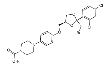 (2R,4S)-cis-2-(bromomethyl)-2-(2,4-dichlorophenyl)-4-((4-(4-acetylpiperazin-1-yl)phenoxy)methyl)-1,3-dioxolane 142128-67-4