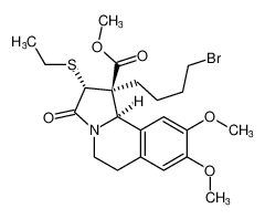 rel-methyl (1R,2R,10bR)-1-(4-bromobutyl)-2-(ethylthio)-8,9-dimethoxy-3-oxo-1,2,3,5,6,10b-hexahydropyrrolo[2,1-a]isoquinoline-1-carboxylate