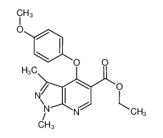 ethyl 4-(4-methoxyphenoxy)-1,3-dimethylpyrazolo[3,4-b]pyridine-5-carboxylate 174842-34-3