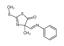 4-methyl-2-methylsulfanyl-4-(phenyliminomethyl)-1,3-thiazol-5-one 63148-46-9