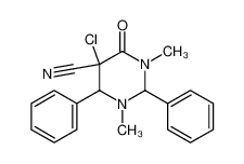 5-chloro-1,3-dimethyl-4-oxo-2,6-diphenyl-1,3-diazinane-5-carbonitrile 87352-02-1
