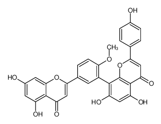 8-[5-(5,7-dihydroxy-4-oxochromen-2-yl)-2-methoxyphenyl]-5,7-dihydroxy-2-(4-hydroxyphenyl)chromen-4-one 521-32-4