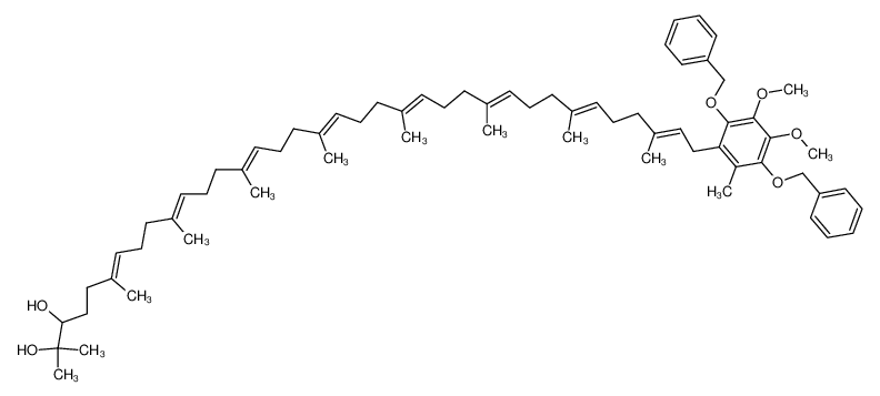 1,4-dibenzyloxy-2,3-dimethoxy-5-methyl-6-(34',35'-dihydroxy-3',7',11',15',19',23',27',31',35'-nonamethylhexatriaconta-2'E,6'E,10'E,14'E,18'E,22'E,26'E,30'E-octaenyl)benzene 114832-96-1