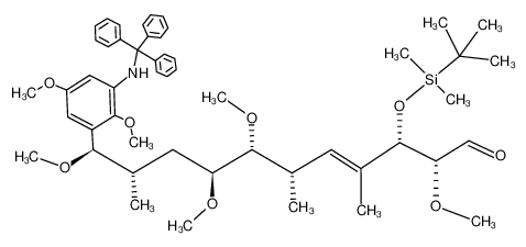 (2R,3S,6S,7R,8S,10S,11R,E)-3-((tert-butyldimethylsilyl)oxy)-11-(2,5-dimethoxy-3-(tritylamino)phenyl)-2,7,8,11-tetramethoxy-4,6,10-trimethylundec-4-enal 137788-18-2