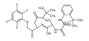 2-Methyl-2-propanyl (3S)-3-({N-[{[2-(2-methyl-2-propanyl)phenyl]a mino}(oxo)acetyl]-L-alanyl}amino)-4-oxo-5-(2,3,5,6-tetrafluorophe noxy)pentanoate 254750-83-9