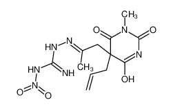 2-[(E)-1-(1-methyl-2,4,6-trioxo-5-prop-2-enyl-1,3-diazinan-5-yl)propan-2-ylideneamino]-1-nitroguanidine 37402-20-3