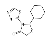 2-cyclohexyl-3-(1,3,4-thiadiazol-2-yl)-1,3-thiazolidin-4-one 91260-02-5