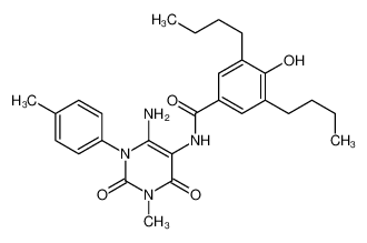 N-[4-amino-1-methyl-3-(4-methylphenyl)-2,6-dioxopyrimidin-5-yl]-3,5-dibutyl-4-hydroxybenzamide 176370-46-0